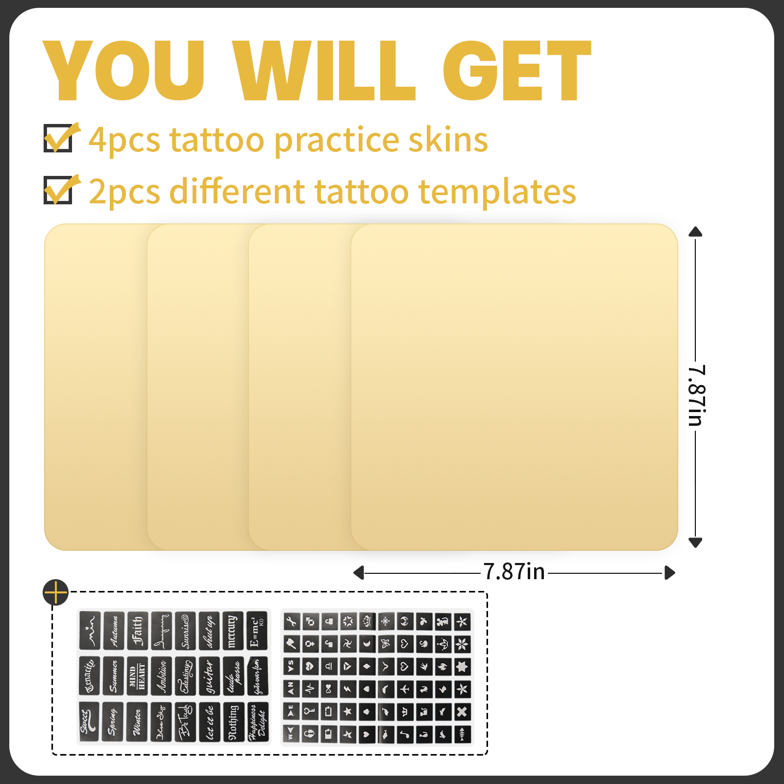 3MM Thick Practice Skin with 2 Templates