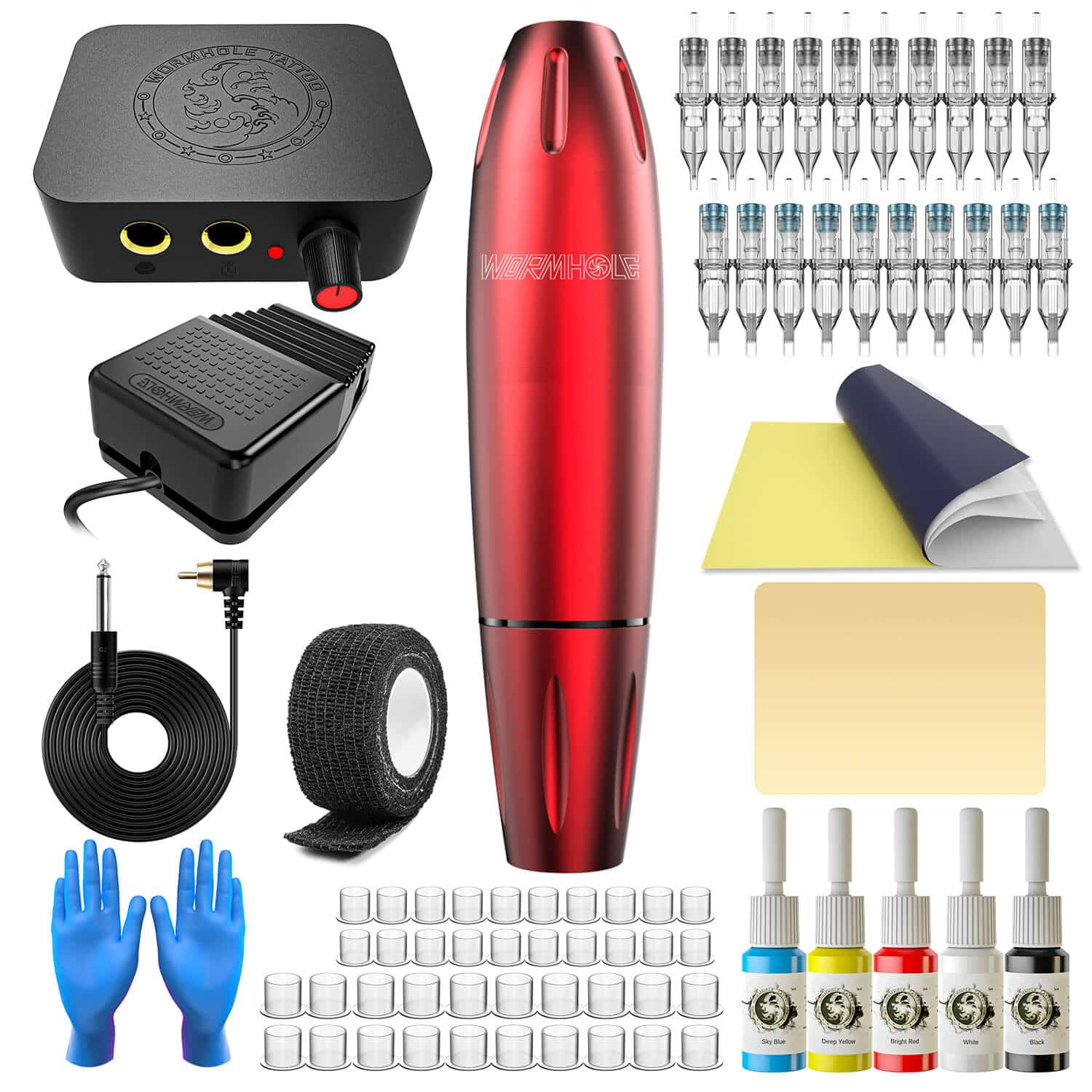 Tattoo Pen Kit with 5 Tattoo Ink