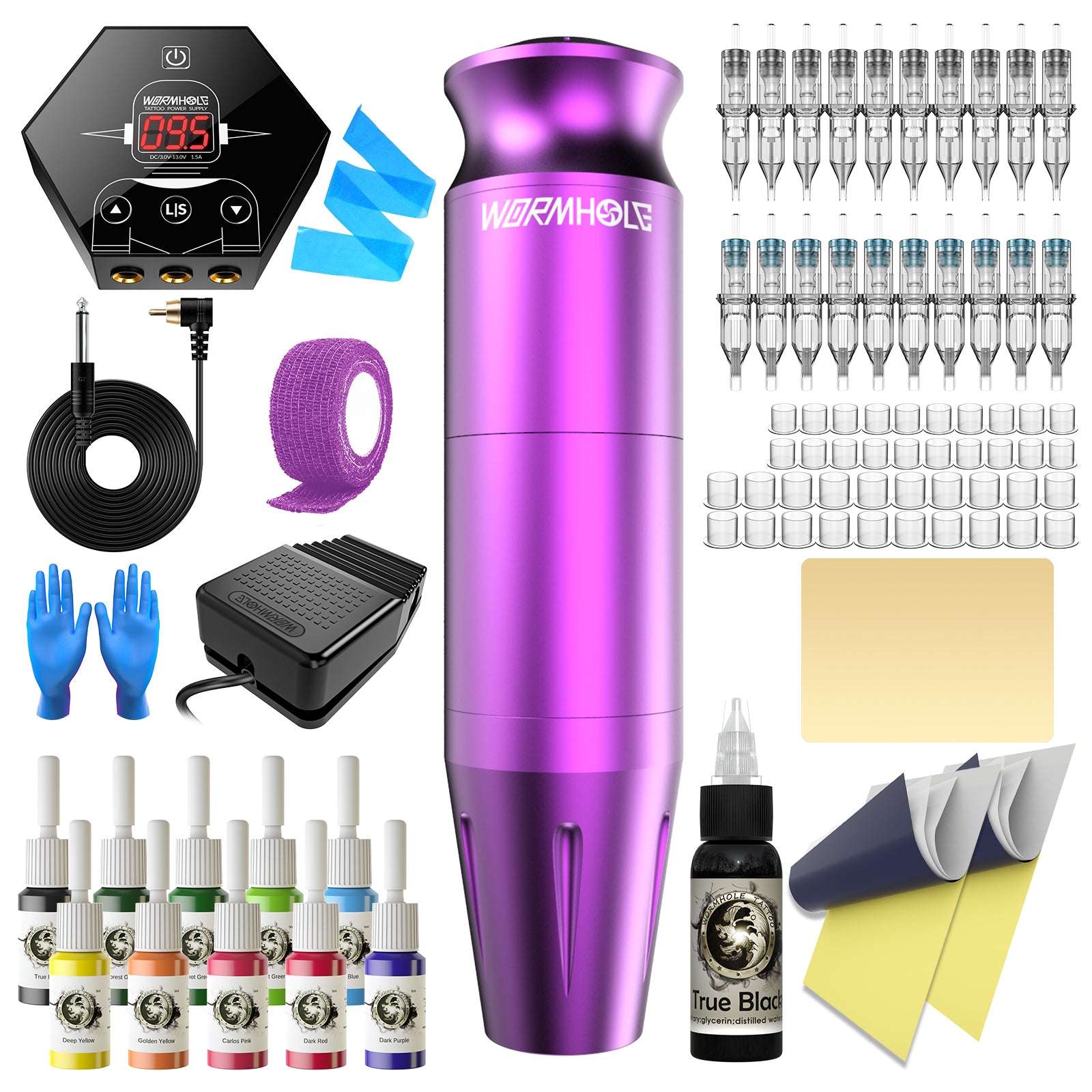 Wormhole Tattoo Pen Kit for Beginners (purple)